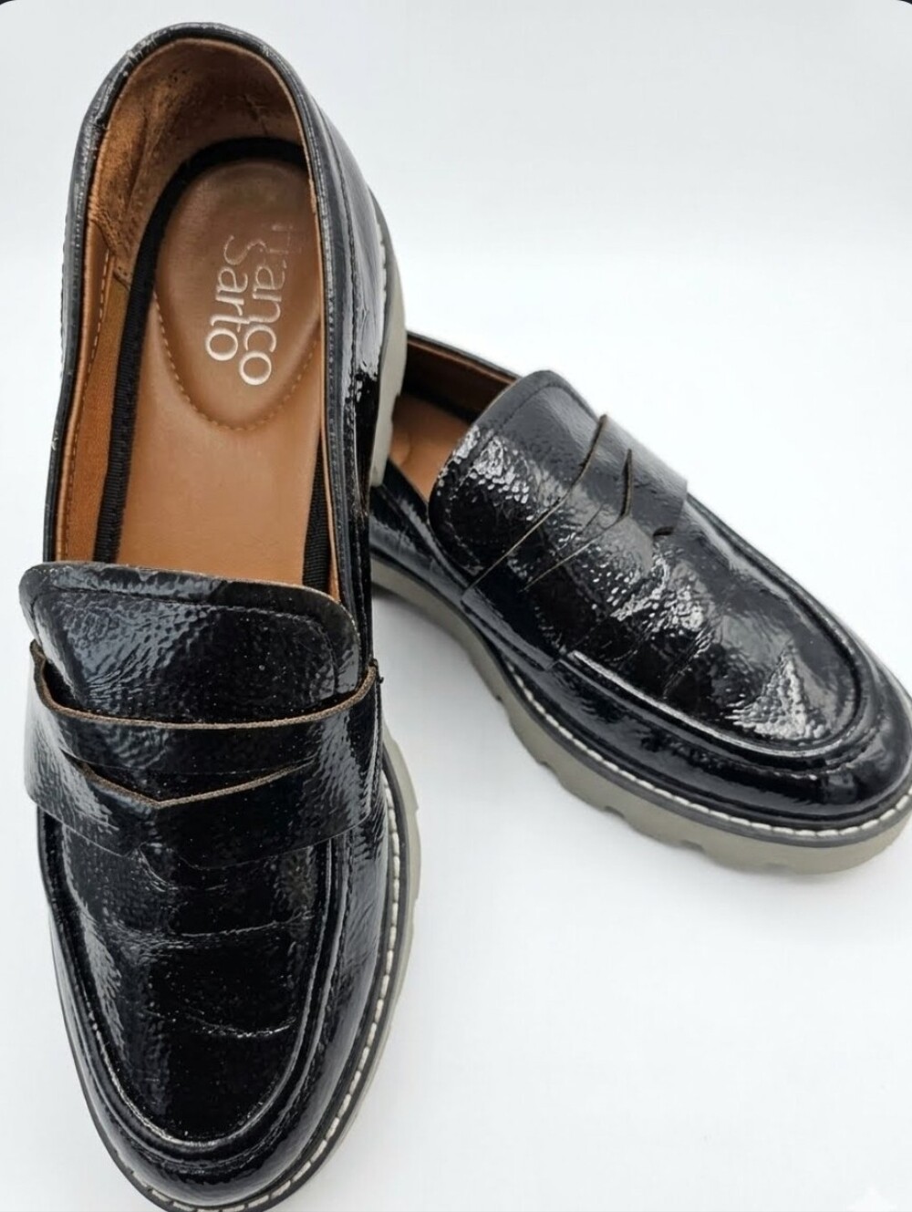 Franco Sarto Black Balin Loafers with Chunky Sole